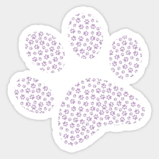 Purple Cat Paw Pattern Sticker